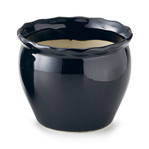 陶器植木鉢／ブラック